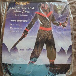Halloween Costume Neon Ninja Glow In The Dark Kids Costume Large 10/12